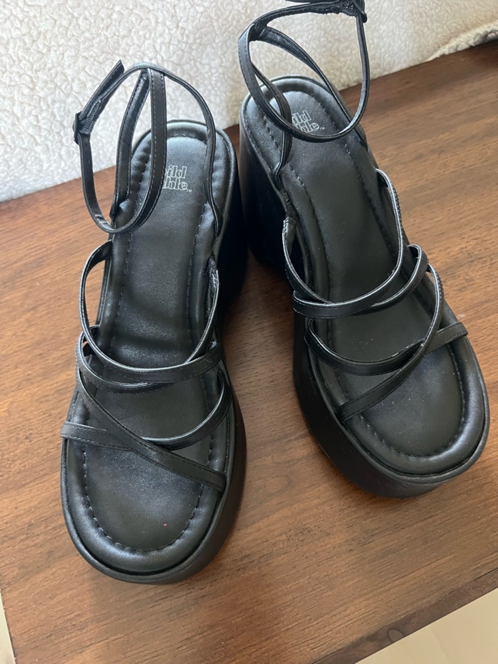 wild fable Black Strappy Platform Sandals